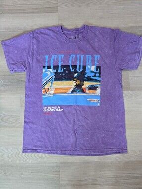 Ice Cube 'It Was A Good Day' Graphic Tee Acid Wash Purple Size L